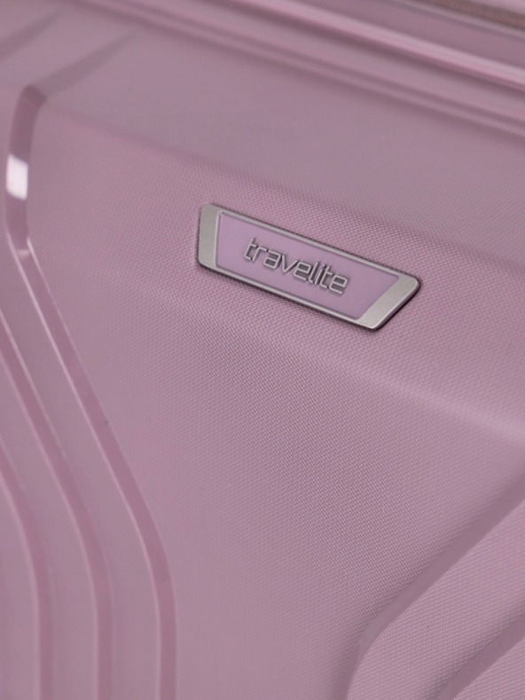 Travelite Růžový dámský cestovní kufr Travelite Elvaa 4w L Rosé