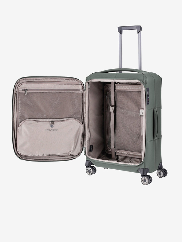 Travelite Zelený cestovní kufr Travelite Priima M Olive