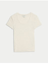 Marks & Spencer Tričko s oválným výstřihem a vysokým podílem bavlny Marks & Spencer béžová