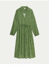 Marks & Spencer Košilové midi šaty s výstřihem do V a potiskem Marks & Spencer zelená