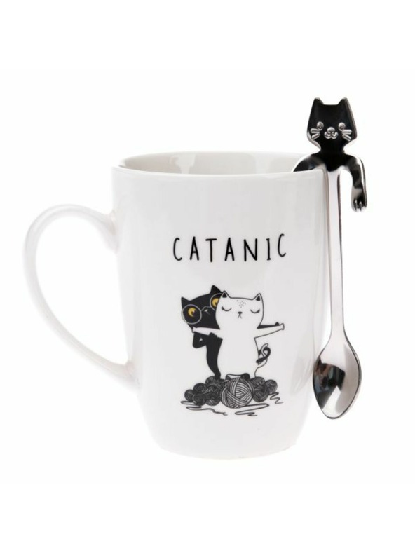 Casa de Engel Porcelánový hrnek s kovovou lžičkou v krabičce, 320ml, 1/36