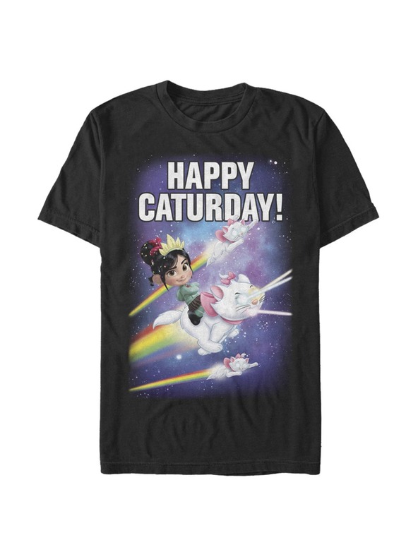 ZOOT.Fan Černé pánské tričko Disney Happy Caturday Stars