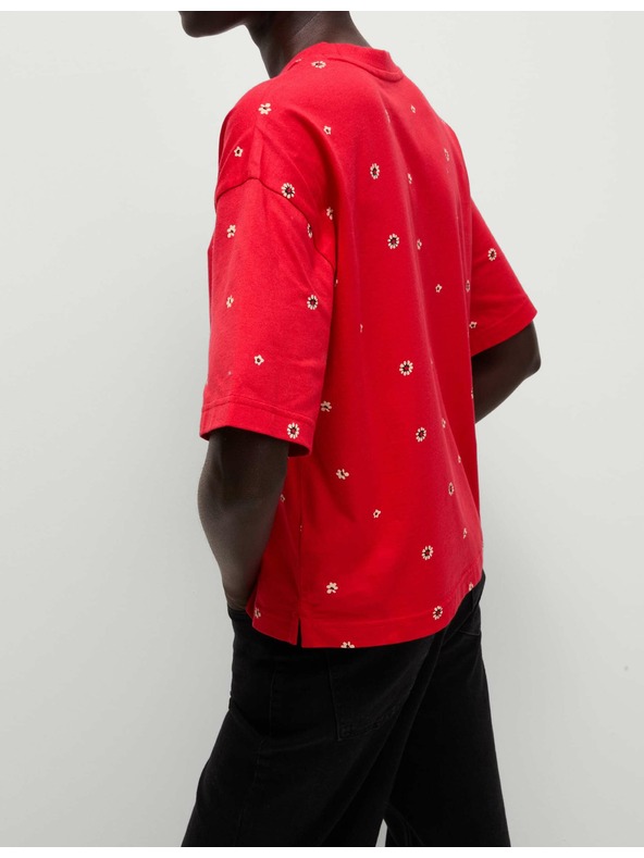 Marks & Spencer Tričko z čisté bavlny s motivem květin Marks & Spencer červená