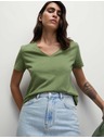 Marks & Spencer Tričko z čisté bavlny s výstřihem do V Marks & Spencer zelená