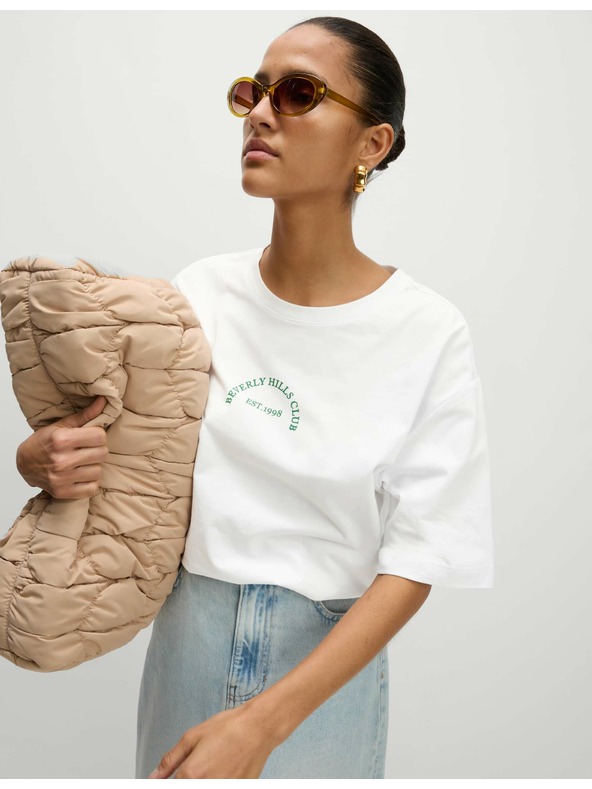Marks & Spencer Tričko z čisté bavlny s texturou, normální střih Marks & Spencer bílá