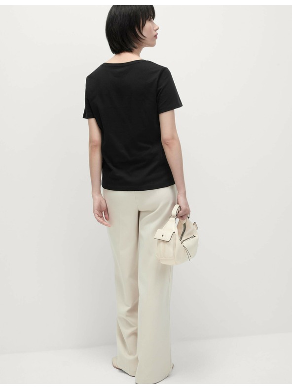 Marks & Spencer Tričko z čisté bavlny s výstřihem do V Marks & Spencer černá