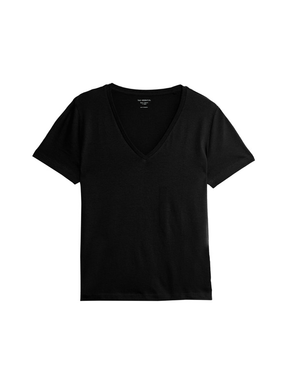 Marks & Spencer Tričko z čisté bavlny s výstřihem do V Marks & Spencer černá