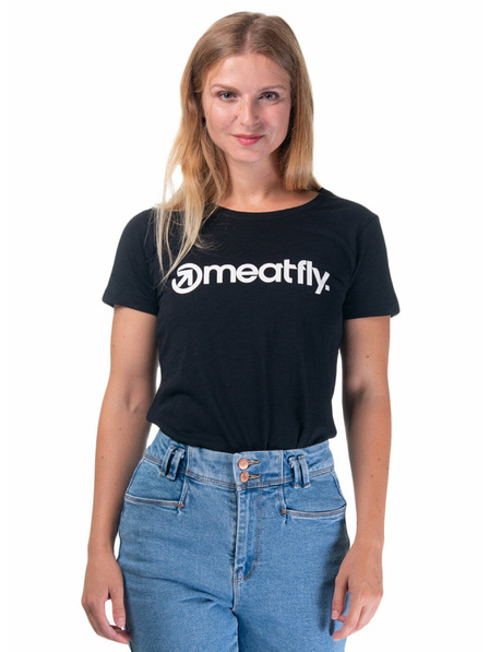 Meatfly Meatfly dámské tričko Ladies MF Logo A - Black | Velikost M | 100% bavlna