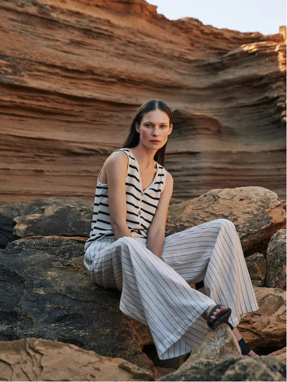 Moodo Dámské pruhované tílko Moodo