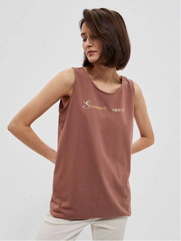 Moodo Hnědé dámské tílko Moodo