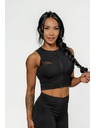 Nebbia NEBBIA Dámský crop top s vysokou podporou INTENSE Mesh 842 Gold Nebbia