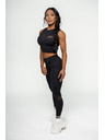 Nebbia NEBBIA Dámský crop top s vysokou podporou INTENSE Mesh 842 Gold Nebbia