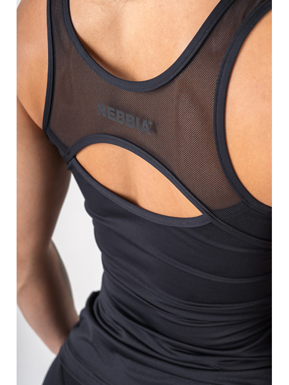 Nebbia Fitness tílko MESH 444 S,black