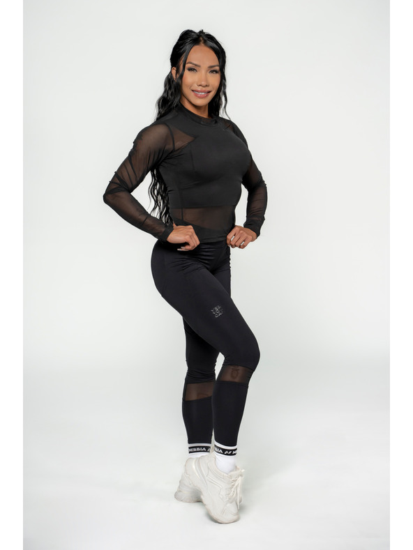 Nebbia NEBBIA Dámský top s dlouhým rukávem INTENSE Sheer 847 Gold Nebbia