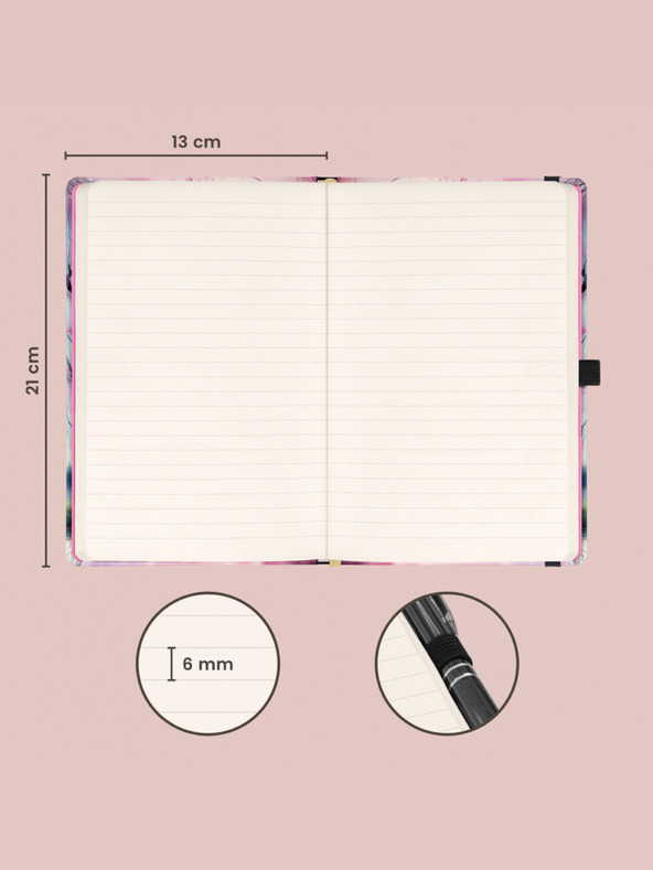 NOTIQUE NOTIQUE Notes Sakura, linkovaný, 13 x 21 cm