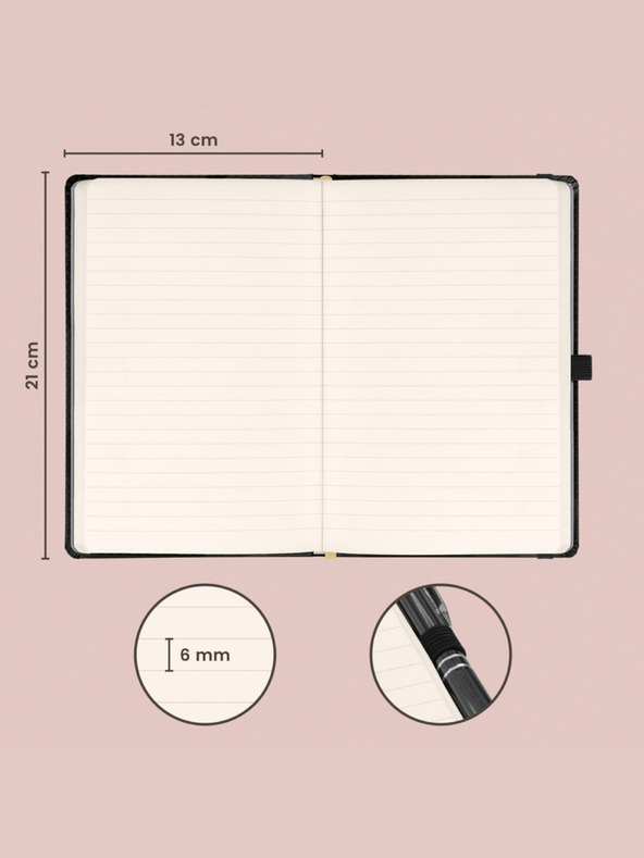 NOTIQUE NOTIQUE Notes Elegantní, linkovaný, 13 x 21 cm