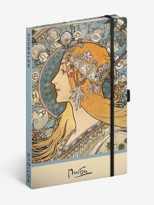 NOTIQUE NOTIQUE Notes Alfons Mucha – Zodiak, tečkovaný, 13 x 21 cm