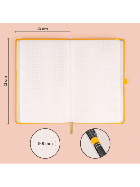 NOTIQUE NOTIQUE Notes Žlutý, tečkovaný, 13 x 21 cm