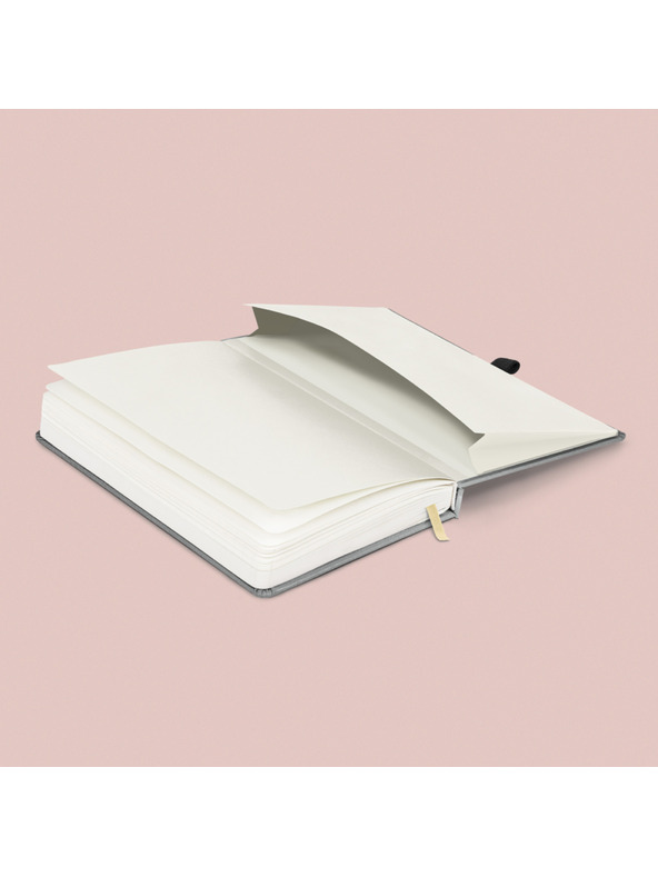 NOTIQUE NOTIQUE Notes Balacron, stříbrný, tečkovaný, 15 x 21 cm