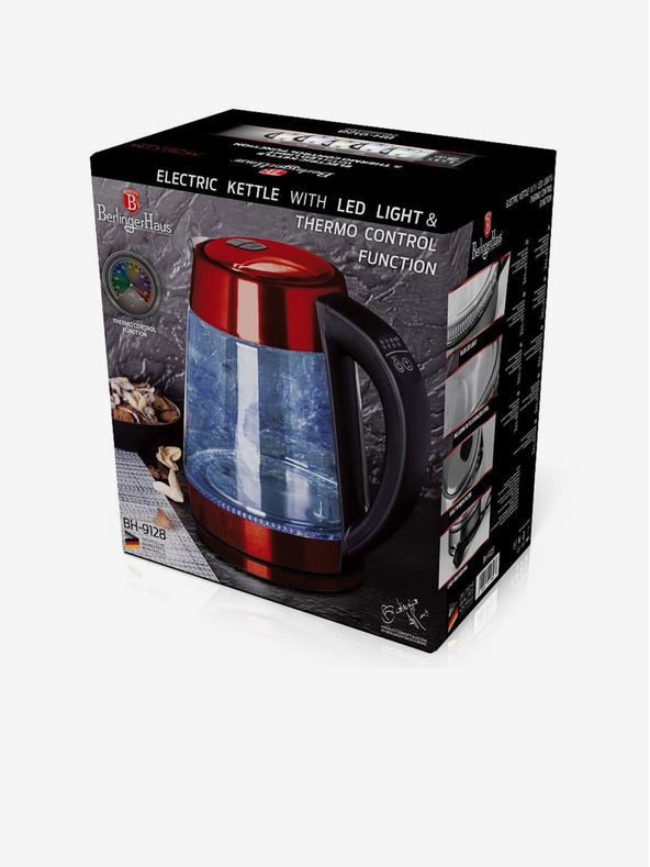 Berlingerhaus Rychlovarná konvice 1,7 l s nastavením teploty Burgundy Metallic Line BERLINGERHAUS