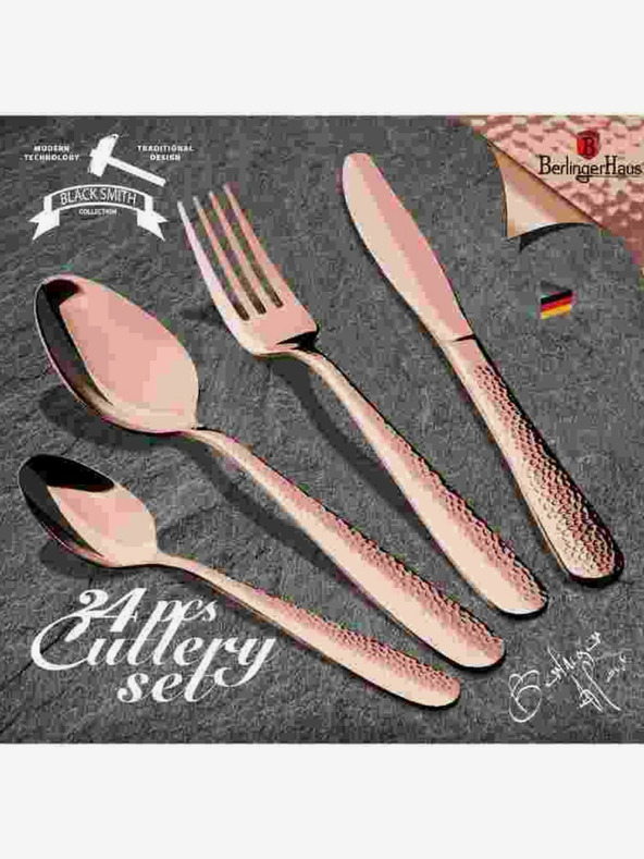 Berlingerhaus Sada příborů 24 ks nerez Rosegold Metallic Line II BERLINGERHAUS