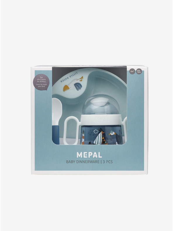 Mepal Dětská jídelní sada tří kusů v modré barvě Mepal Mio