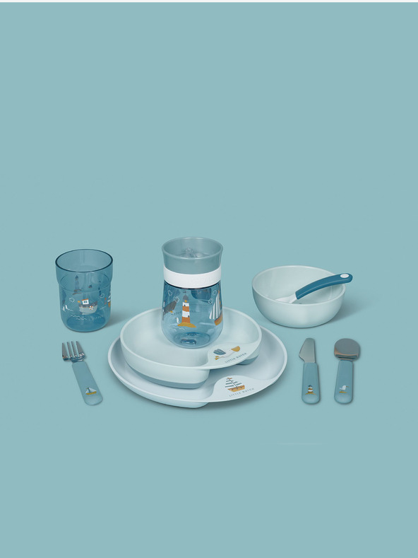 Mepal Dětská jídelní sada tří kusů v modré barvě Mepal Mio