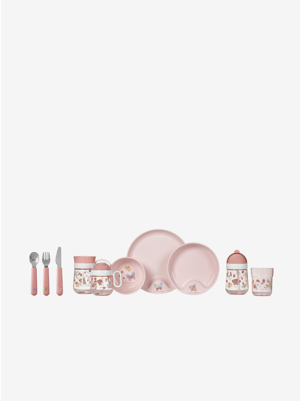 Mepal Dětská jídelní sada tří kusů v růžové barvě Mepal  Mio