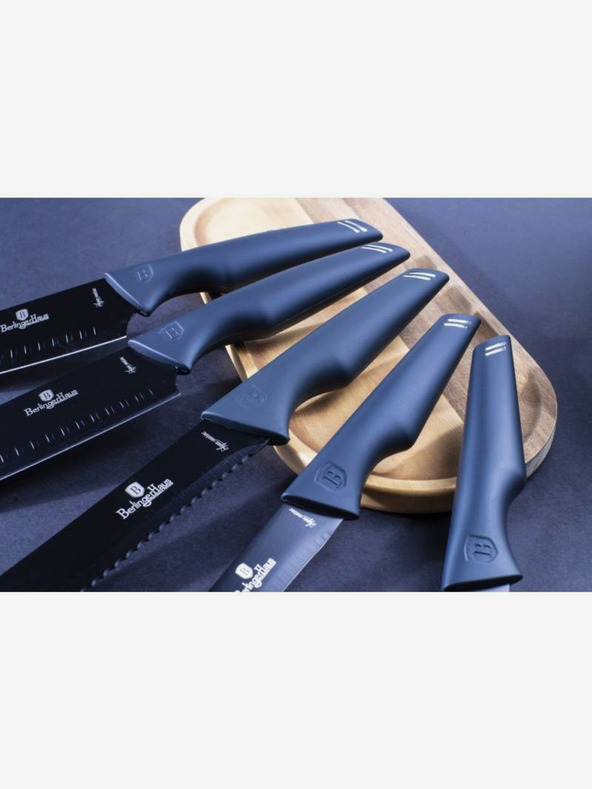 Berlingerhaus Sada pěti nožů s nepřilnavým povrchem a magnetickým držákem BERLINGERHAUS Emerald Collection