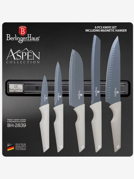 Berlingerhaus Sada pěti nožů s magnetickým držákem BERLINGERHAUS Aspen Collection