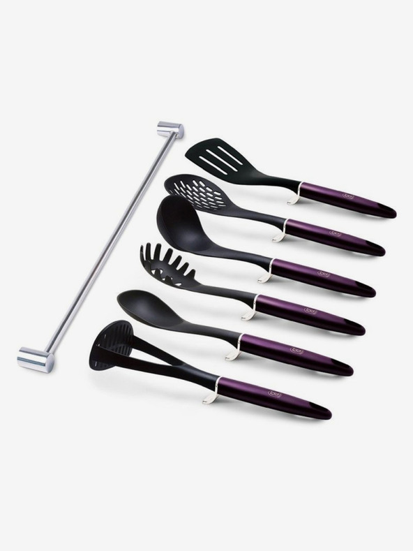 Berlingerhaus Kuchyňské náčiní s nástěnným držákem 7 ks Purple Eclipse Collection BERLINGERHAUS