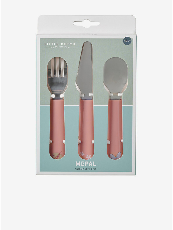 Mepal Sada dětské vidličky, lžíce a nože v růžové barvě Mepal Mio (3 ks)