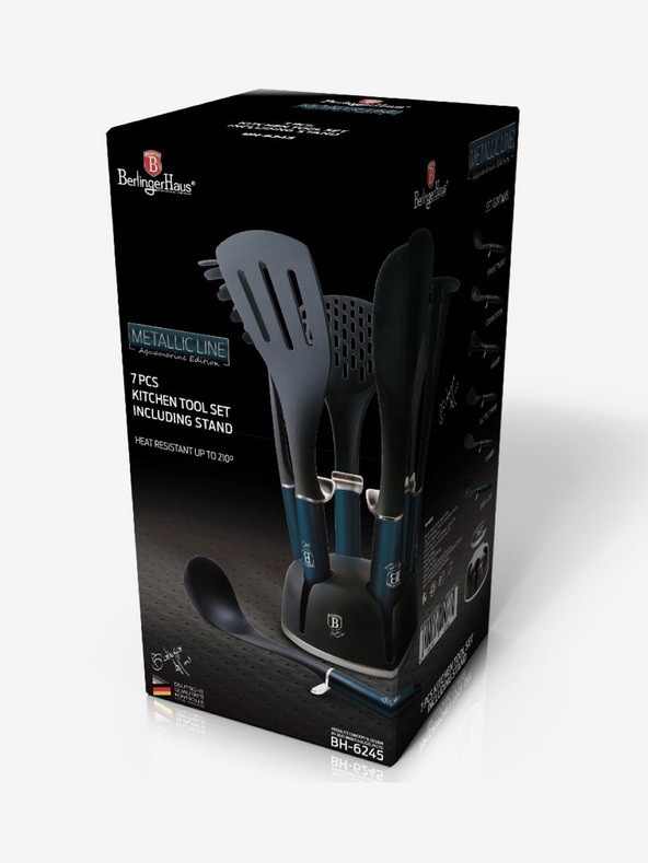 Berlingerhaus Sada kuchyňského náčiní ve stojanu BERLINGERHAUS Aquamarine Metallic Line  (7 ks)