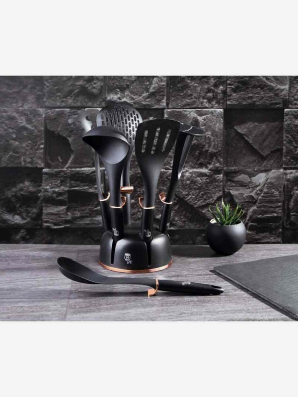 Berlingerhaus Kuchyňské náčiní ve stojanu sada BERLINGERHAUS Black Rose Collection (7 ks)
