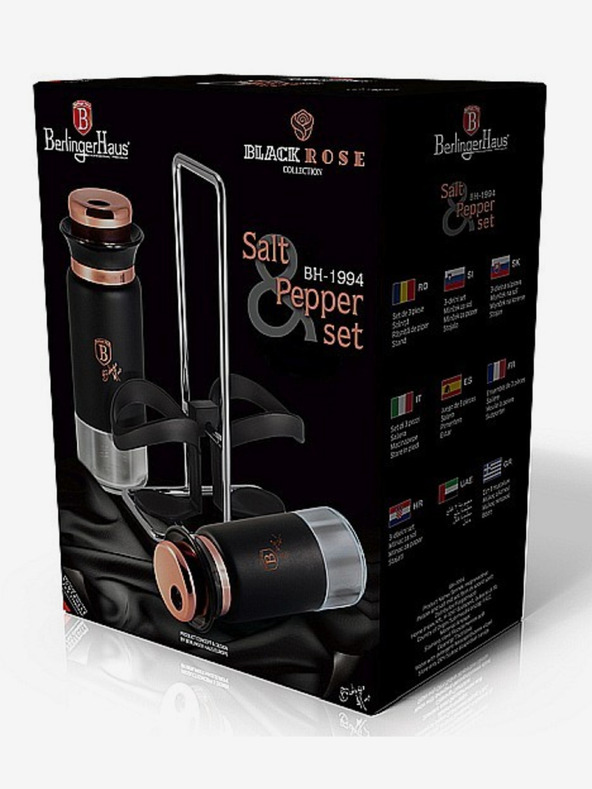 Berlingerhaus Solnička a pepřenka ve stojanu BERLINGERHAUS Black Rose Collection