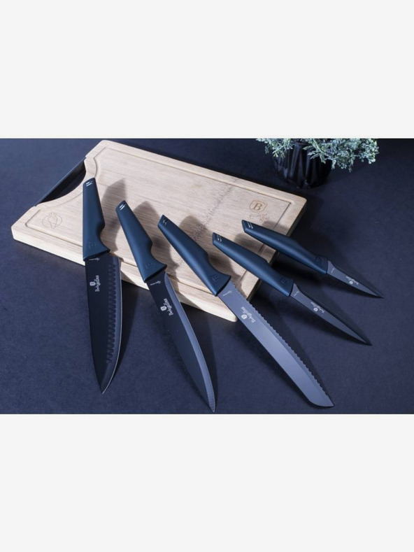 Berlingerhaus Sada pěti nožů + prkénko BERLINGERHAUS Aquamarine Metallic Line