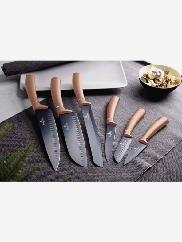 Berlingerhaus Sada šesti nožů s nepřilnavým povrchem BERLINGERHAUS Rosegold Metallic Line