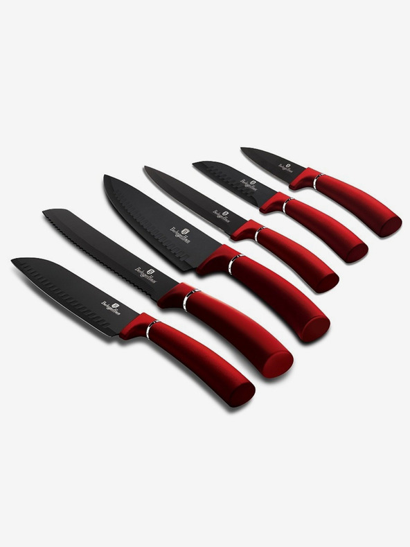 Berlingerhaus Sada šesti nožů s nepřilnavým povrchem BERLINGERHAUS Burgundy Metallic Line