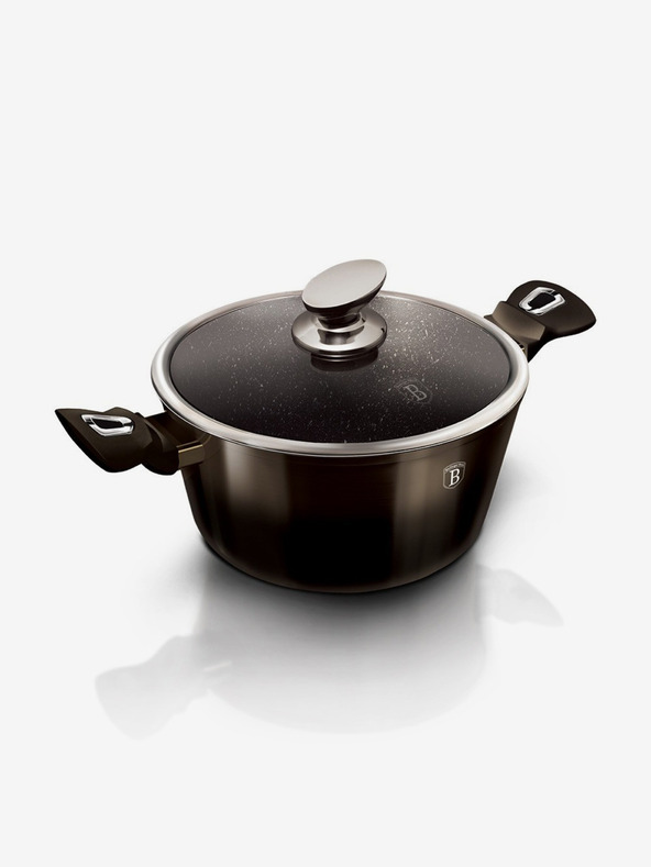 Berlingerhaus Kastrol s mramorovým povrchem 20 cm Shiny Black Collection 2 poklice BERLINGERHAUS