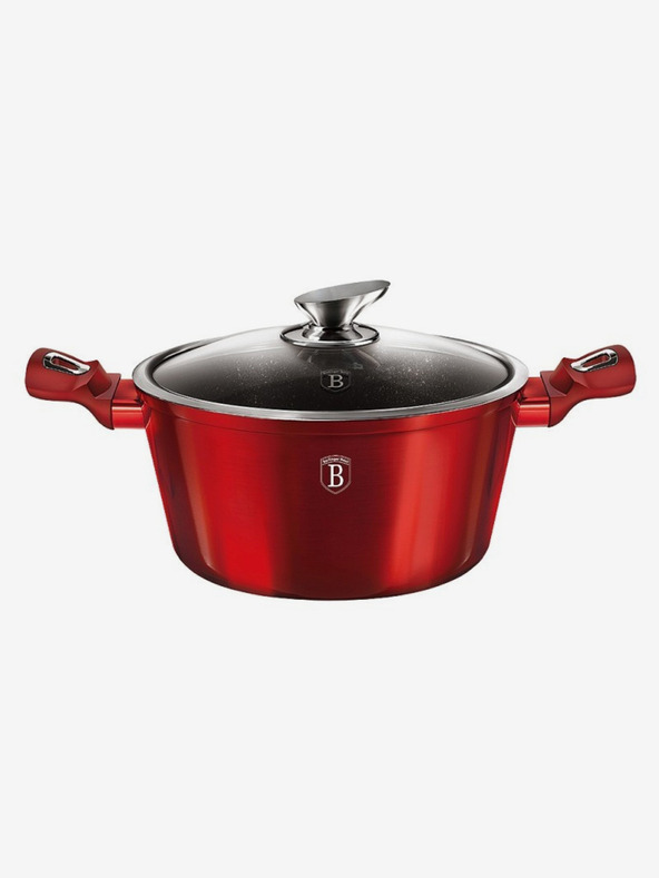 Berlingerhaus Kastrol s mramorovým povrchem a poklicí 24 cm Burgundy Metallic Line BERLINGERHAUS