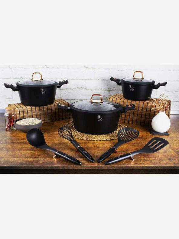 Berlingerhaus Kastrol s poklicí s mramorovým povrchem 20 cm Black Rose Collection BERLINGERHAUS