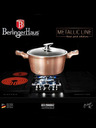 Berlingerhaus Kastrol s mramorovým povrchem a poklicí 30 cm Rosegold Metallic Line BERLINGERHAUS