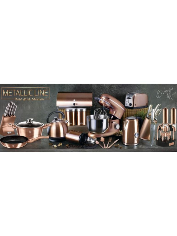 Berlingerhaus Kastrol s mramorovým povrchem a poklicí 30 cm Rosegold Metallic Line BERLINGERHAUS