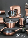 Berlingerhaus Kastrol s mramorovým povrchem a poklicí 30 cm Rosegold Metallic Line BERLINGERHAUS