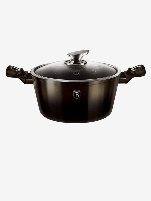 Berlingerhaus Kastrol s mramorovým povrchem 28 cm Shiny Black Collection 2 poklice BERLINGERHAUS