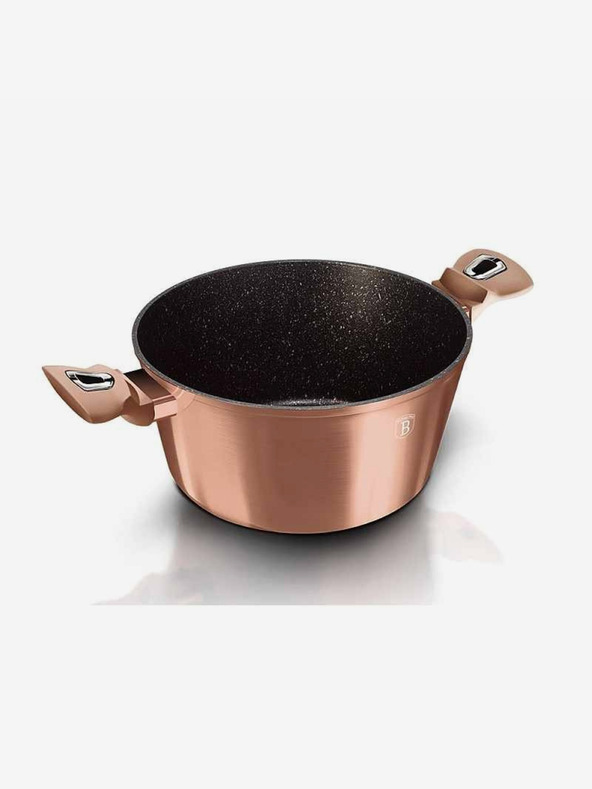 Berlingerhaus Kastrol s mramorovým povrchem a poklicí 28 cm Rosegold Metallic Line BERLINGERHAUS