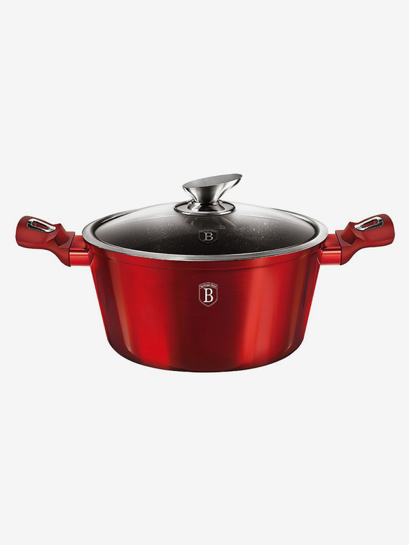 Berlingerhaus Kastrol s mramorovým povrchem a poklicí BERLINGERHAUS Burgundy Metallic Line (20 cm)