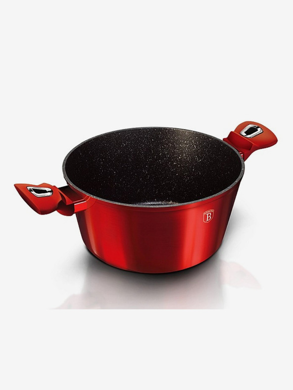 Berlingerhaus Kastrol s mramorovým povrchem a poklicí BERLINGERHAUS Burgundy Metallic Line (20 cm)