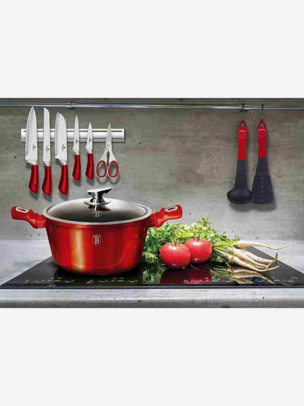 Berlingerhaus Kastrol s mramorovým povrchem a poklicí BERLINGERHAUS Burgundy Metallic Line (20 cm)