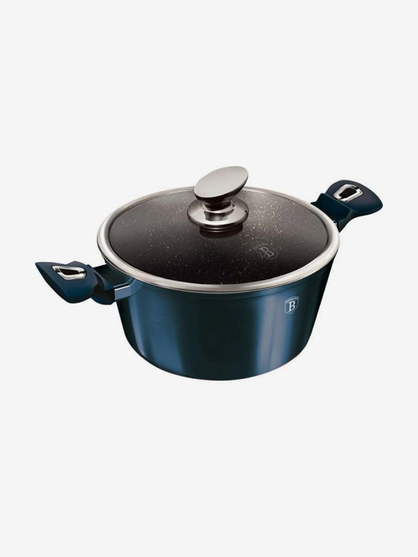 Berlingerhaus Kastrol s mramorovým povrchem a poklicí 30 cm BERLINGERHAUS Metallic Line Aquamarine Edition